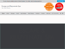 Tablet Screenshot of escapeandrejuvenatespa.com